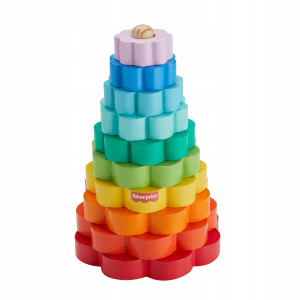 Zabawka Fisher-Price Drewniana piramidka Kolorowe kwiatki (194735238422). Zabawki dla niemowląt