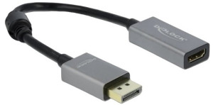 Adapter Delock DisplayPort 1.4 - HDMI 4K 60Hz Grey/Black (4043619664368). Kable, adaptery i przejściówki
