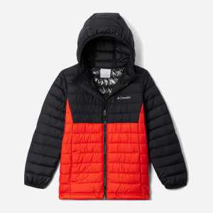 Kurtka chłopięca zimowa Columbia Powder Lite II Hooded Jacket 2090023839 128-134 cm Czerwony/Czarny (195981516951). Kurtki chłopięce