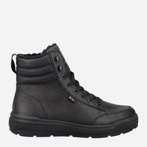 Zimowe trzewiki męskie skórzane RIEKER U0071-01 41 (7.5UK) 27 cm Czarne (4061811108909). Buty męskie za kostkę