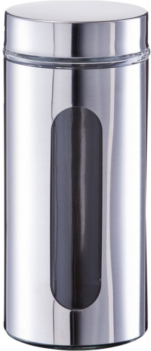 Pojemnik na produkty sypkie Zeller szklany 1.2 l Srebrny (4003368199474). Słoiki i pojemniki