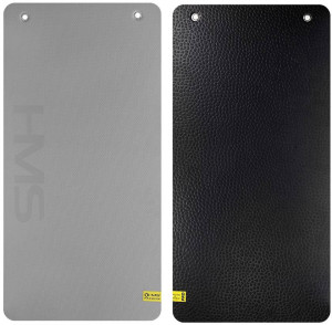 Mata do jogi i fitnessu HMS Premium z otworami 110 x 55 x 1.5 cm Szaro-czarna (5907695512120). Akcesoria do jogi