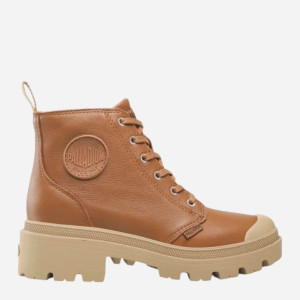 Trapery damskie skórzane Palladium Pallabase Leather 96905-252-M 39 (5.5UK) 24.5 cm Brązowe (889423788791). Buty za kostkę damskie