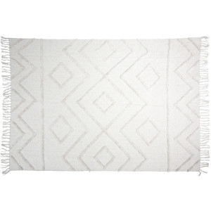 Dywan Home Styling Collection do sypialni boho tuftowana bawełna 120 x 180 cm Szary (8720573167635). Dywany