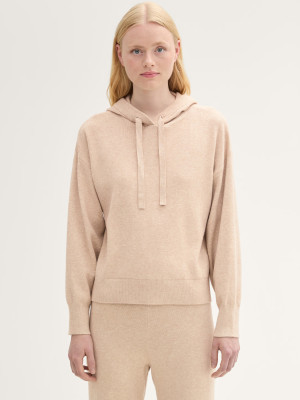 Bluza z kapturem damska Tom Tailor 1043338 S Jasnobrązowa (4068127060150). Bluzy z kapturem damskie