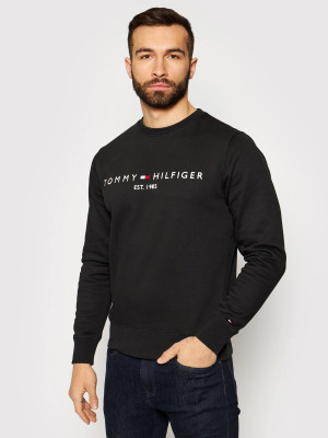 Bluza bez kaptura męska Tommy Hilfiger MW0MW11596-BDS XL Czarna (8720113873392). Bluzy bez kaptura męskie