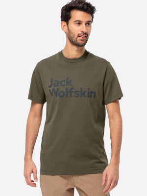 Koszulka męska Jack Wolfskin Essential Logo T M 1809591-4341 XL Ciemnozielona (4064993863161). T-shirty męskie