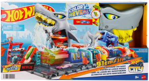Zestaw Hot Wheels City Ultra Myjnia Rekina (194735195091). Tory samochodowe dla dzieci