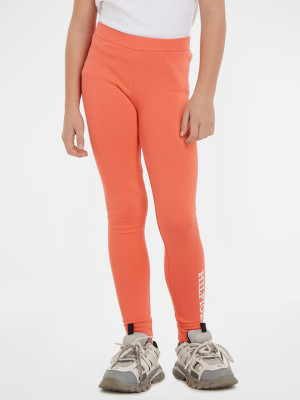 Legginsy młodzieżowe dziewczęce Tommy Hilfiger KG0KG07410-XKI 140 cm Pomarańczowe (8720644049662). Legginsy dziewczęce