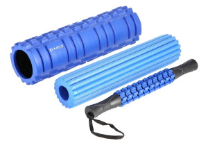 Piankowy roller HMS 3 w 1 niebieski (5907695540666). Akcesoria do jogi
