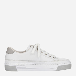 Sneakersy damskie skórzane RIEKER L8847-80 36 (3.5UK) 23.3 cm Białe (4060596360250). Tenisówki i trampki damskie