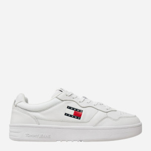 Sneakersy męskie skórzane Tommy Jeans EM0EM01443-YBR 42 Białe (8720637381021). Buty sportowe męskie