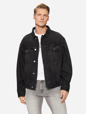 Kurtka jeansowa męska Calvin Klein Jeans J30J327024-1BY M Czarna (8720639941247). Kurtki jeansowe męskie