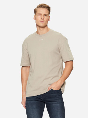 Koszulka męska bawełniana Calvin Klein K10K112487-RAJ L Beżowa (8721107026855). T-shirty męskie