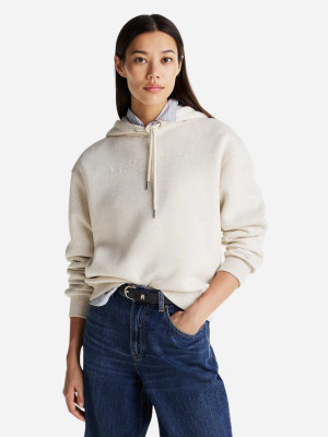 Bluza damska z kapturem elegancka Tommy Hilfiger WW0WW43598-HGE M Jasnobeżowa (8720638376163). Bluzy z kapturem damskie