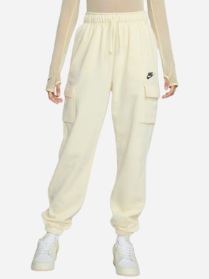 Spodnie dresowe damskie polarowe Nike W Nsw Club Flc Mr Pant Cargo DQ5196-113 L Beżowe. Spodnie sportowe damskie