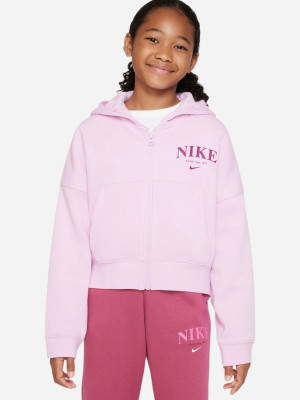 Bluza rozpinana z kapturem dziewczęca młodzieżowa Nike G Nsw Trend Flc Fz Hoodie DV2565-676 M (137-147 cm) Różowa. Bluzy rozpinane dziewczęce
