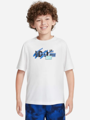 Koszulka chłopięca bawełniana Nike Multi FZ5315-100 S (128-137 cm) Biała. T-shirty chłopięce