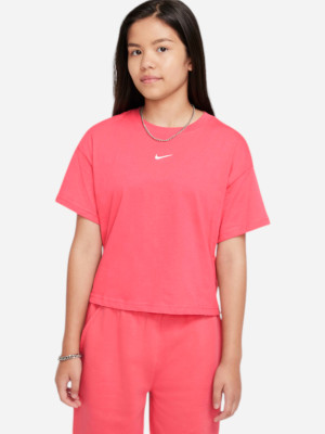 Koszulka dziewczęca młodzieżowa bawełniana Nike Sportswear Essential FZ5559-629 L (147-158 cm) Różowa. T-shirty dziewczęce