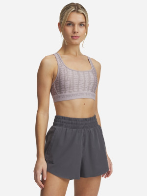 Top sportowy damski Under Armour Crossback Mid Print 1361042-011 S Szary (197778993822). Topy sportowe damskie