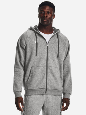 Bluza męska rozpinana streetwear polarowa Under Armour UA Rival Fleece FZ Hoodie 1379767-025 S Szara (196884795153). Bluzy męskie streetwear