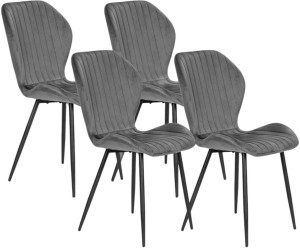 Zestaw krzeseł do kuchni i salonu ModernHome by Multistore welur 4 szt szare (MC-188). Krzesła do jadalni