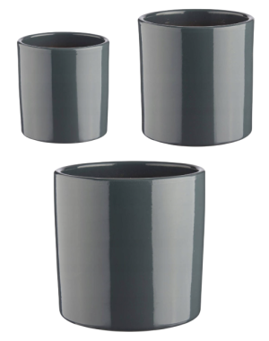 Zestaw doniczek Ibergarden ceramicznych antracytowy 3 szt (8430852349057). Doniczki