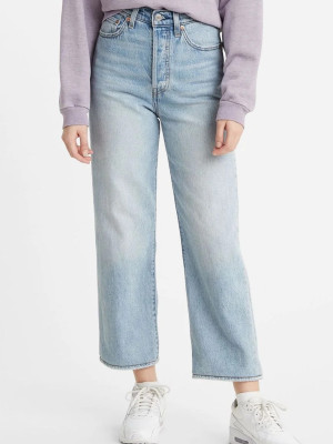 Jeansy regular fit damskie Levi's Ribcage Straight Ankle Middle Road 72693-0055 27-27 Błękitne (5400898183932). Jeansy damskie