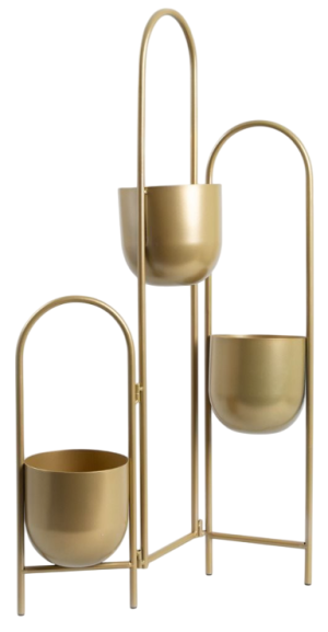 Stojak na kwiaty HOMLA Floero metalowy złoty 49 x 14 x 80 cm (5906496727580). Kwietniki
