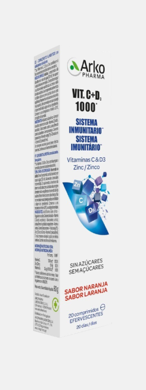 Suplement diety Arkopharma Vitamin C and D3 1000mg 20 Tabletek (3578830124557). Witaminy i minerały