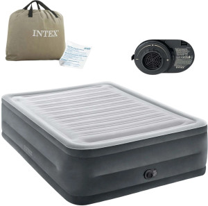 Materac dmuchany Intex 203 x 152 x 56 cm z wbudowaną pompką elektryczną 64418ND (6941057422961). Meble dmuchane i dmuchane zabawki do wody