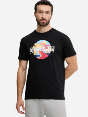 Koszulka męska bawełniana Napapijri S-Valdor SS NP0A4IE69411 S Czarna (198265103434). T-shirty męskie