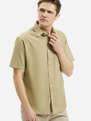Koszula męska bawełniana z krótkim rękawem Cross Jeans 35611-002 XL Khaki (8697319765144). Koszule męskie