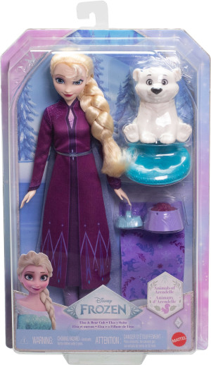 Zestaw Disney Frozen z lalką Elza i małym misiem Kraina lodu (JFG16) (194735295920). Lalki dla dzieci