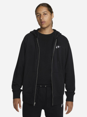 Bluza męska rozpinana streetwear z kapturem Nike M Nk Club Ft Fz Hoodie FN3884-010 L Czarna. Bluzy męskie streetwear
