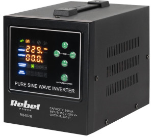 Zasilacz UPS Rebel POWER-500-LFP4 RB‑4026 12V 230V 500VA/300W (5901890116312). Zasilacze awaryjne UPS