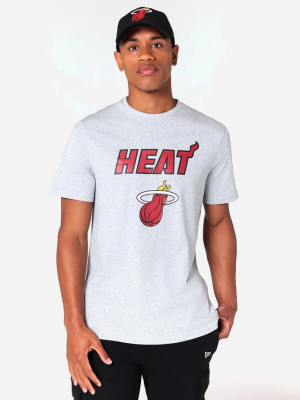 T-shirt męski bawełniany New Era NBA Regular Heat 60505470 S Jasnoszary (0197883643605). T-shirty męskie