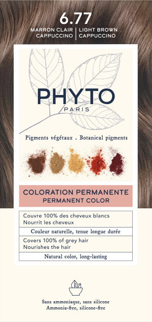Farba do włosów Phyto Color 6.77 Light Brown Cappuccino Jasnobrązowe capuccino (3338221002389). Farby do włosów