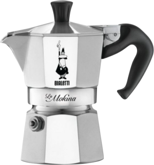 Kawiarka Bialetti La Mokina na 1 filiżankę 40 ml srebrzysta (8006363029216). Kawiarki