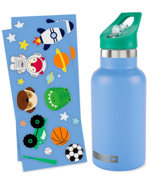 Butelka Termiczna Skip Hop z ustnikiem i naklejkami 380 ml Blue (9Q361010) (195862468515). Butelki i bidony na wodę