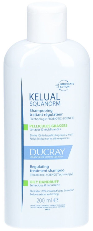 Szampon przeciw łupieżowi tłustemu Ducray Kelual Squanorm Oily Dandruff 200 ml (3282770396423). Szampony