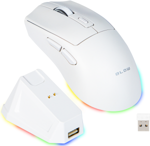 Mysz Blow Adrenaline Omega Wireless/Bluetooth/USB White (5900804147732). Myszki gamingowe