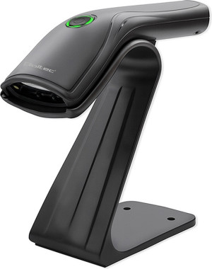 Skaner kodów kreskowych Qoltec 1D USB + stojak na skaner Czarny (5901878508528). Czytniki kodów kreskowych