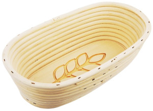 Koszyk do wyrastania chleba Orion rattanowy z motywem kłosa 26 x 13 cm (8592381158972). Chlebaki i kosze na pieczywo