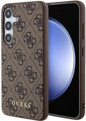 Etui plecki Guess 4G Metal Gold Logo do Samsung Galaxy S24 Brown (GUHCS24SG4GFBR). Etui i pokrowce na telefony