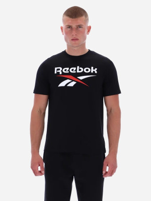 Koszulka męska bawełniana Reebok Bruno Big Logo Crew Neck Ss 100240887 M Czarna (1200175458548). T-shirty męskie