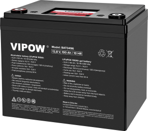 Akumulator LiFePO4 Vipow 12 V 100Ah z BMS (BAT0496). Akumulatory i akcesoria do UPS