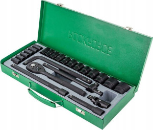 Zestaw kluczy udarowych Rock Force 1/2" 24 szt. (4245B-5MPB). Kołpaki końcowe