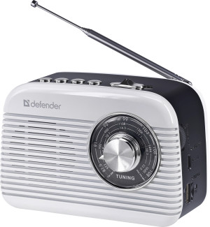 Odbiornik radiowy Defender Signal Bluetooth Black-White (4745090828863). Wieże stereo