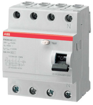 Wyłącznik różnicowoprądowy ABB 40108762 FH204 AC 4P 25 A 400 V 30 mA (8012542893905). Wyłączniki różnicowoprądowe (RCD)